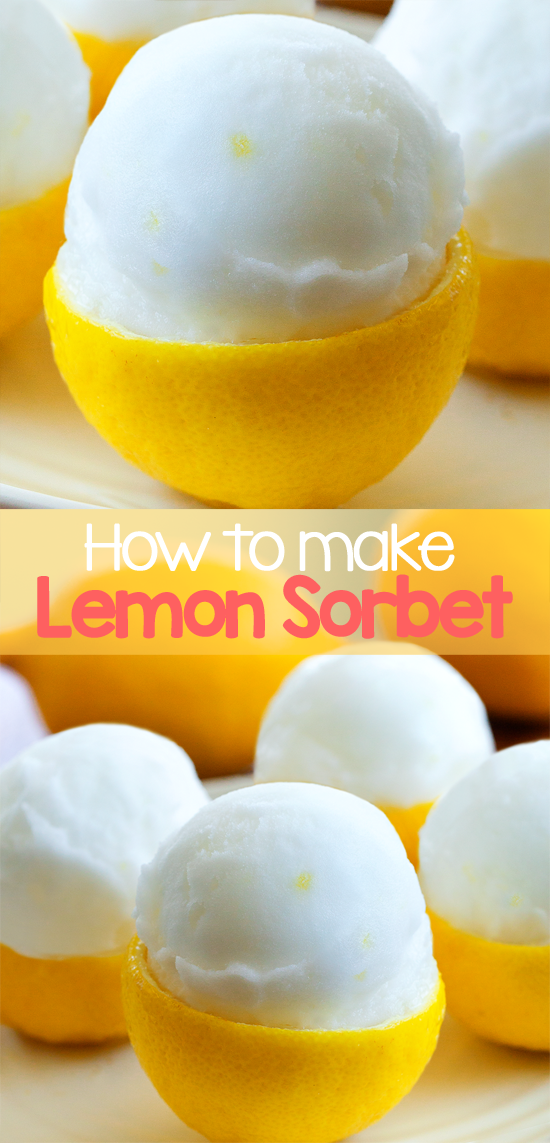 3 Ingredient Fancy Lemon Sorbet In Lemon Skins