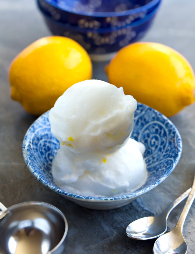 Lemon Sorbet Recipe Just 3 ingredients, and so refreshing!