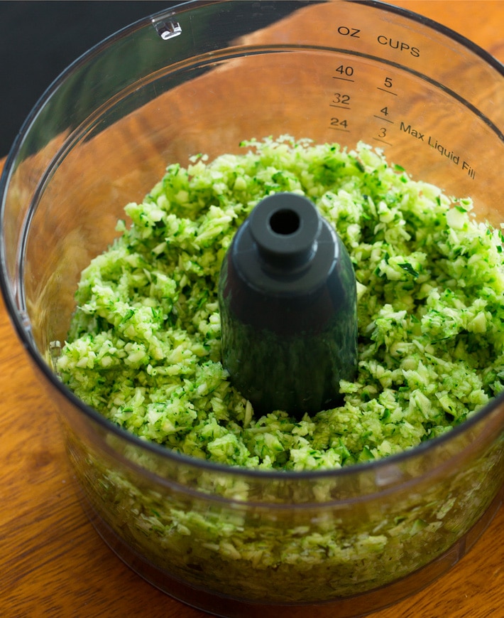 Grated Zucchini In Food Processor