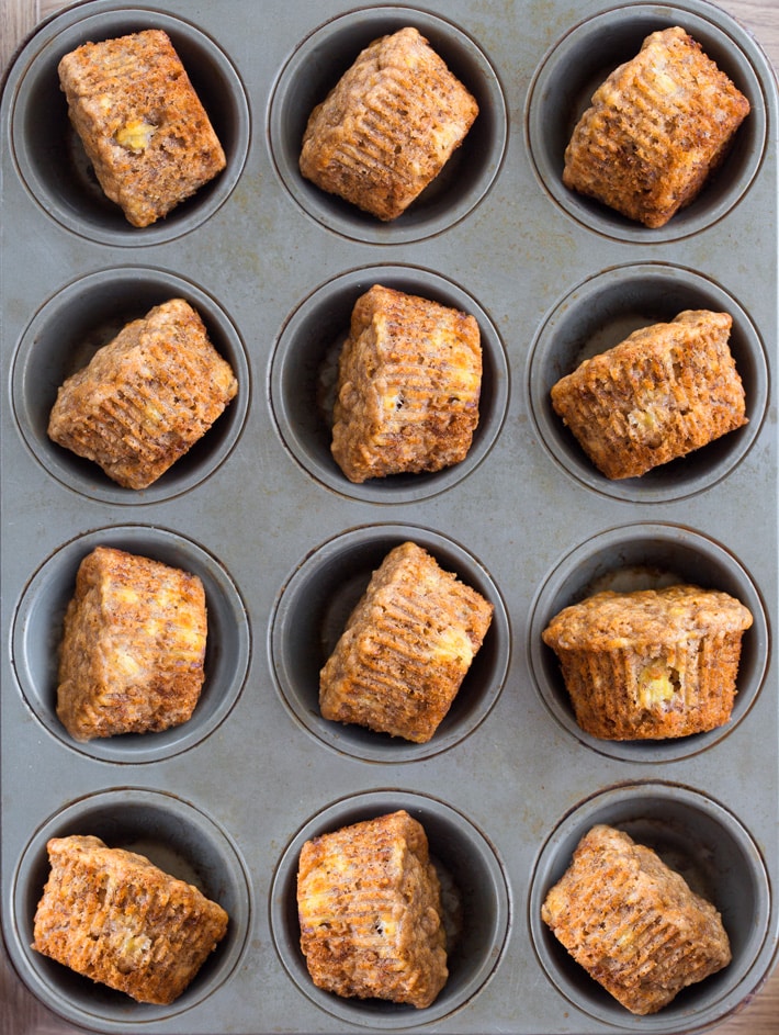 Banana muffins in muffin tin