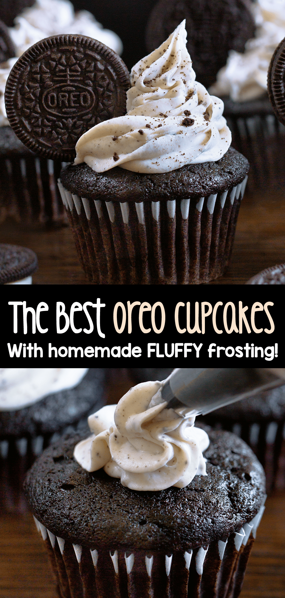 How To Make Oreo Cupcakes With Homemade Frosting - Oreo Cupcakes - with Cookies and Cream Frosting!