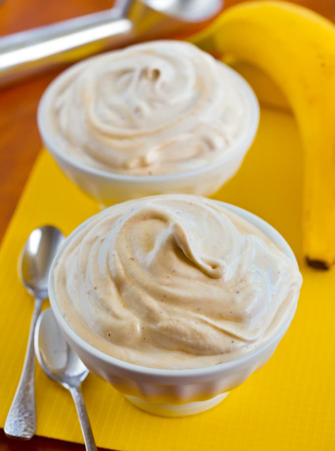 One Ingredient Banana Ice Cream Recipe, in bowls