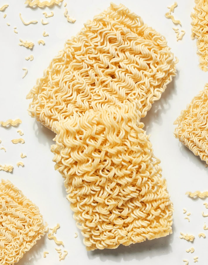 Raw Ramen Noodles Uncooked