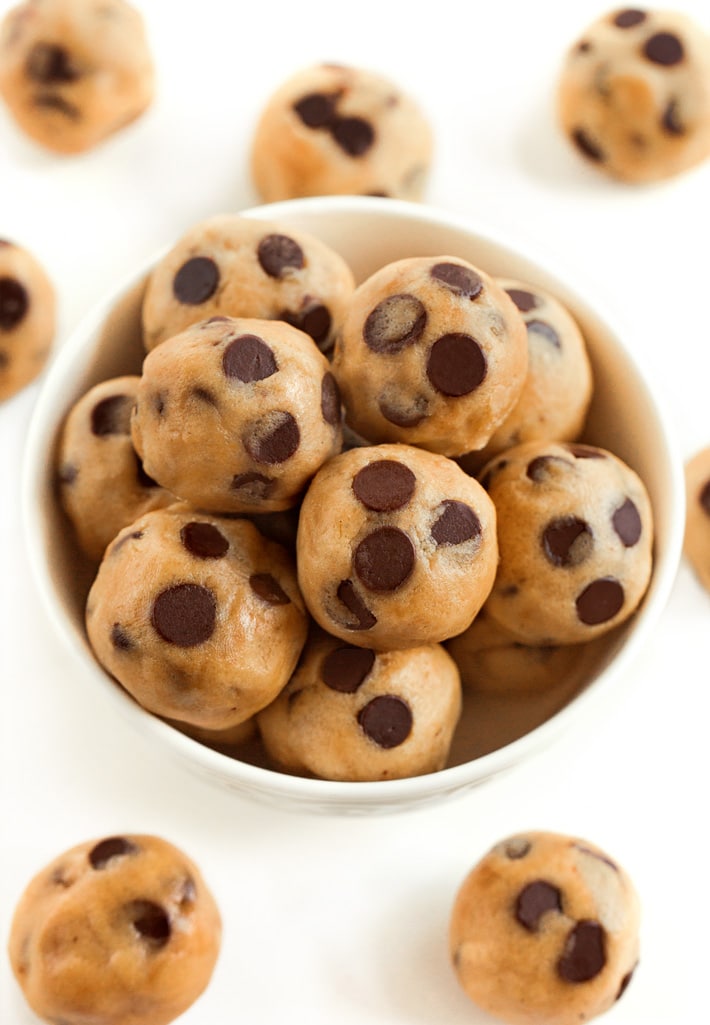 Chocolate Chip Cookie Dough Balls - Cookie Dough Balls - Chocolate Covered Katie