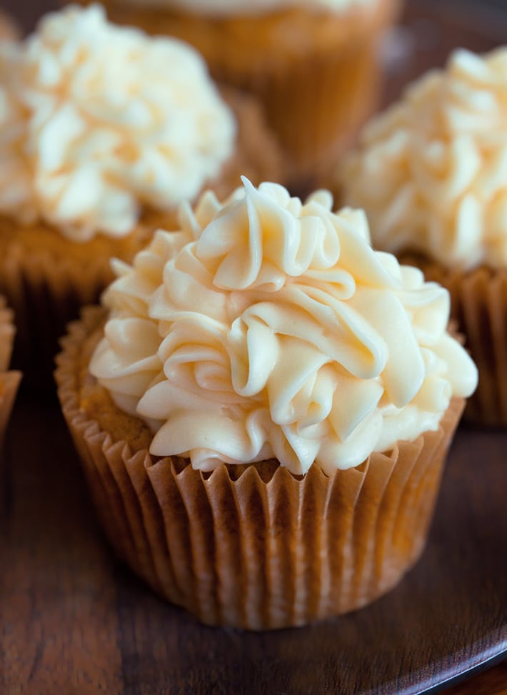 Marshmallow Frosting Sweet Potato Cupcakes