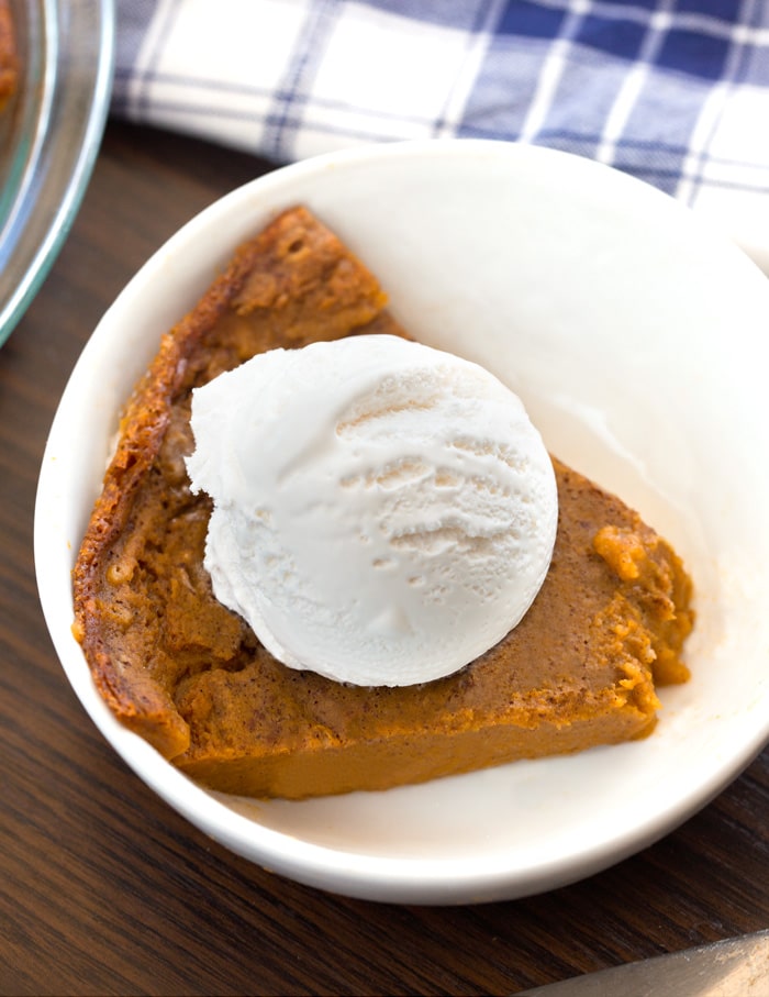 Vegan Crustless Pumpkin Pie