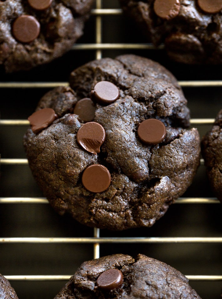vegan double dark chocolate cookie