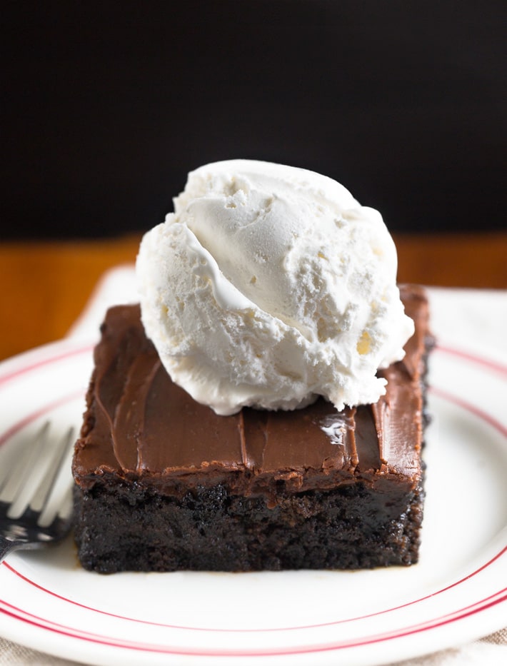 Vegan Brownie With A Scoop Of Dairy Free Vanilla Ice Cream