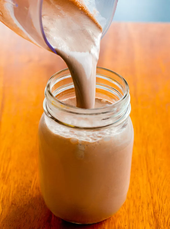 Chocolate Drink Pouring Shot