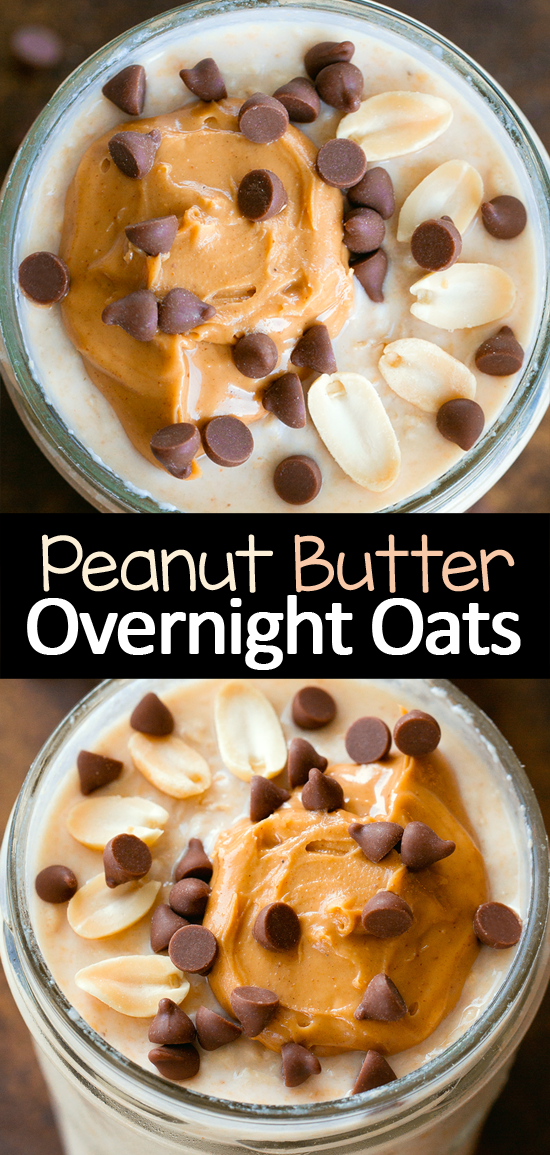 PB Overnight Oatmeal Healthy Breakfast