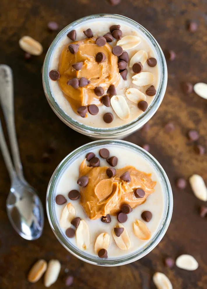 Healthy Peanut Butter Cup Overnight Oats - Happy Food, Healthy Life