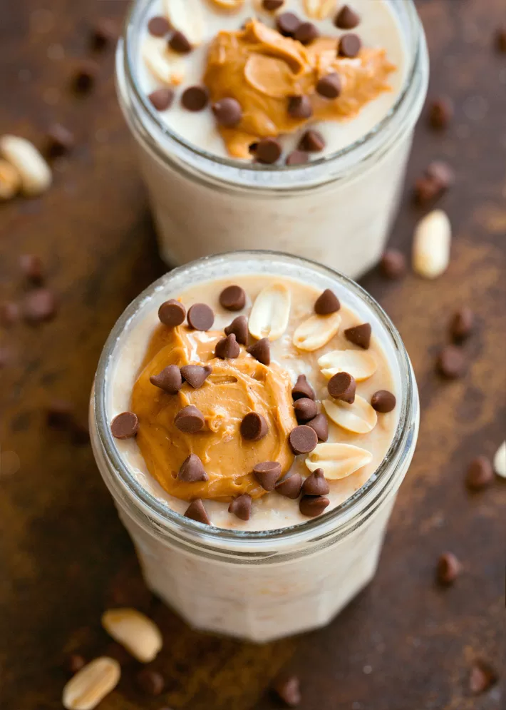 Peanut Butter Cups Overnight Oats - The Peach Kitchen