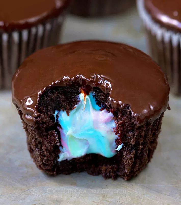 Chocolate Rainbow Cupcakes