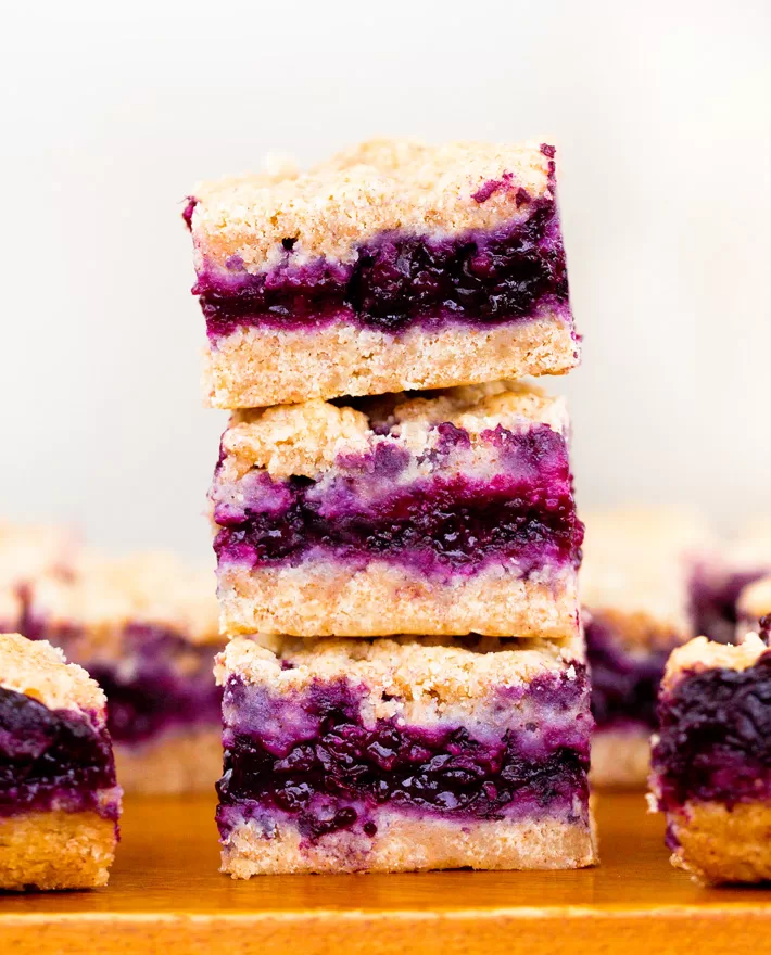 Stack Of Homemade Blueberry Bars