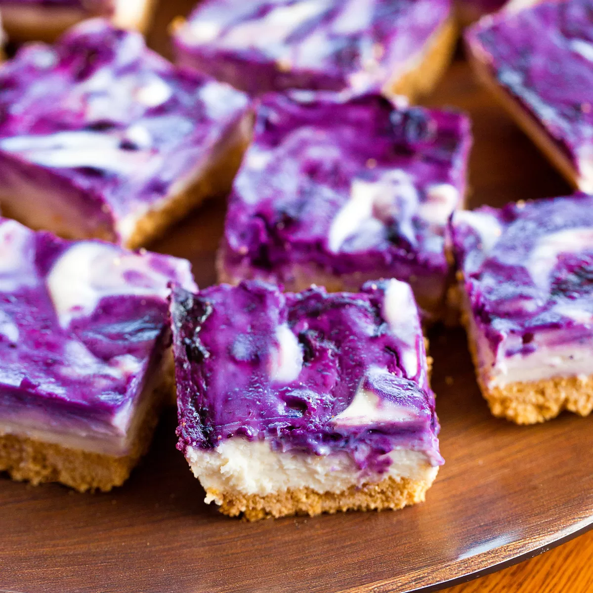 Blueberry Cheesecake Bars – Chocolate Lined Katie