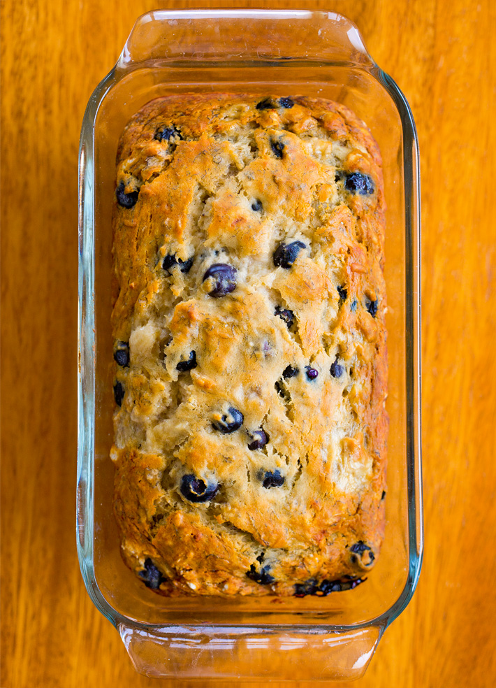 Homemade Banana Blueberry Quick Loaf