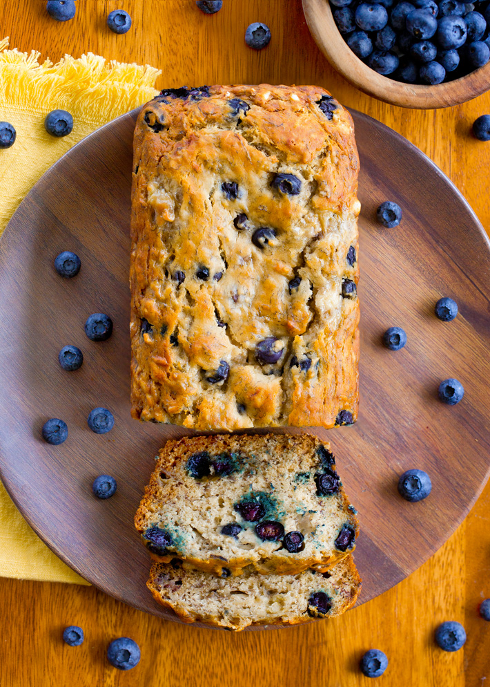 Sliced Banana Bread With Blueberries