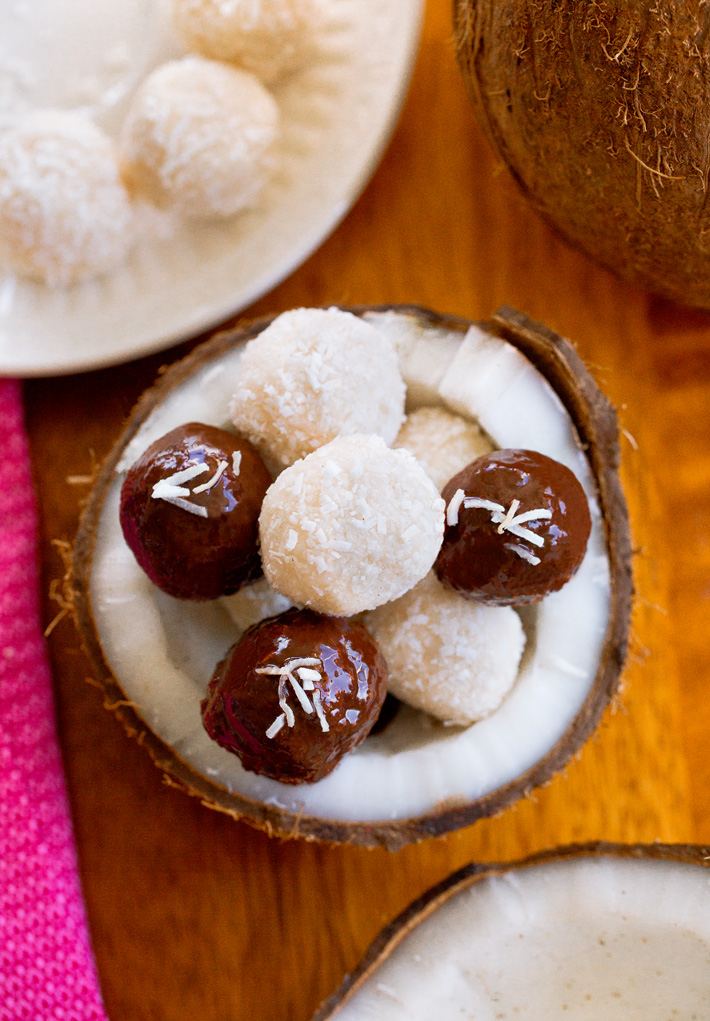 Chocolate Coconut Bites With Shredded Coconut