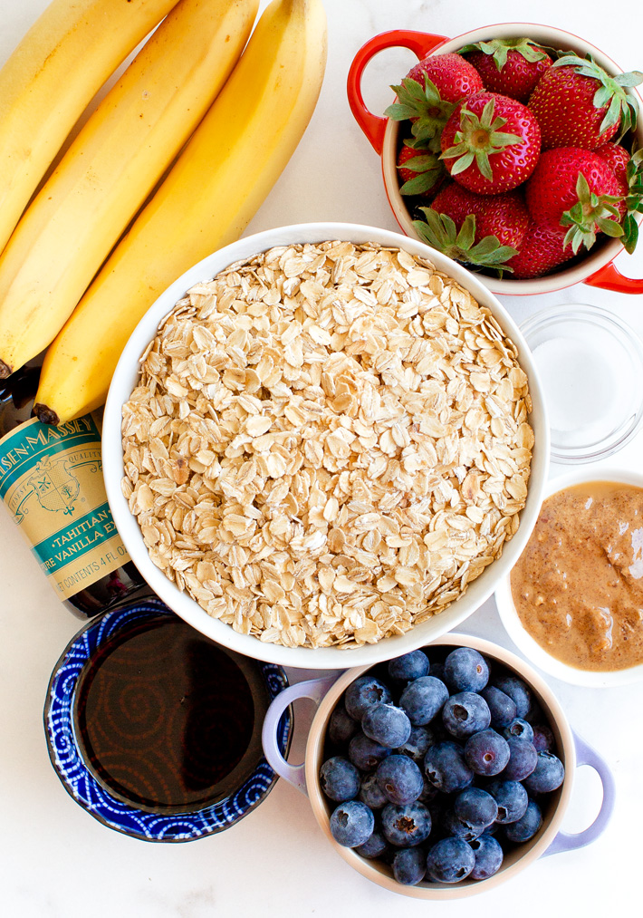 Banana Baked Oatmeal Ingredients