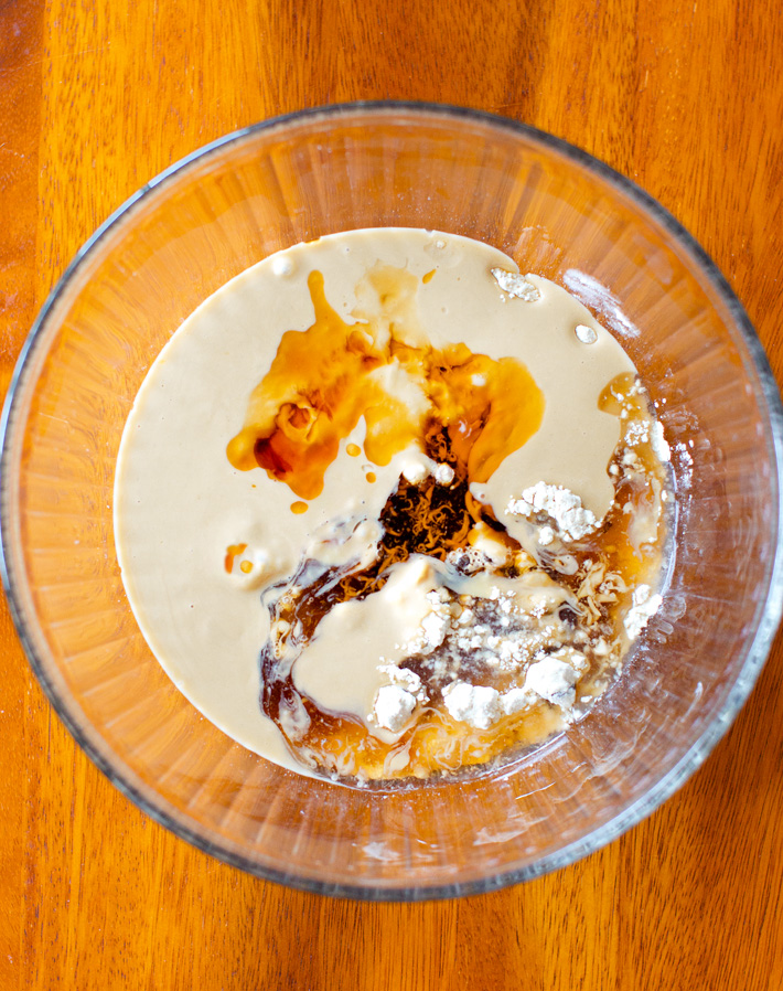 Tahini Batter in a mixing bowl