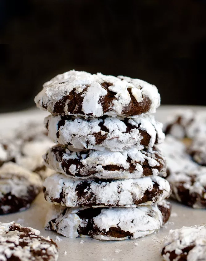 Dark Chocolate Crinkle Cookies