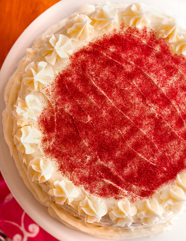 Decorated Red Velvet Birthday Cake