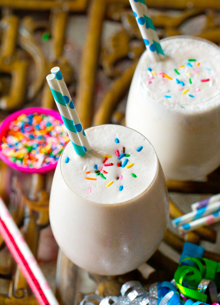 Cake Batter Smoothie With Sprinkles