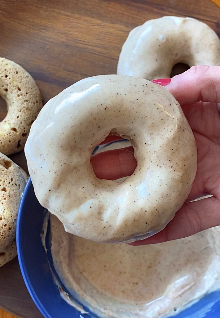 Frosted Banana Bread Donuts