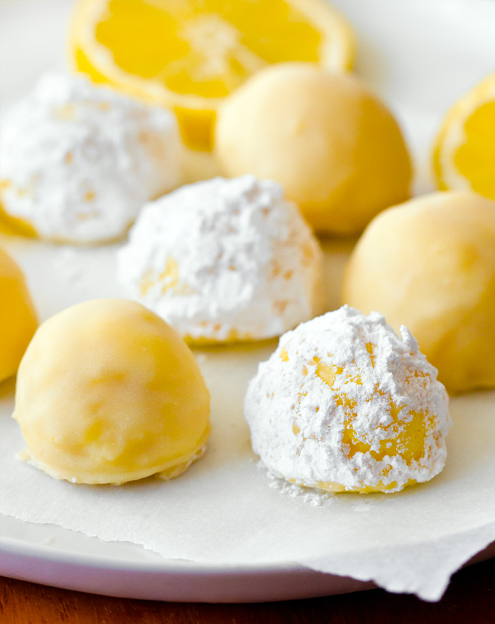 Lemon Truffles Coated With Powdered Sugar