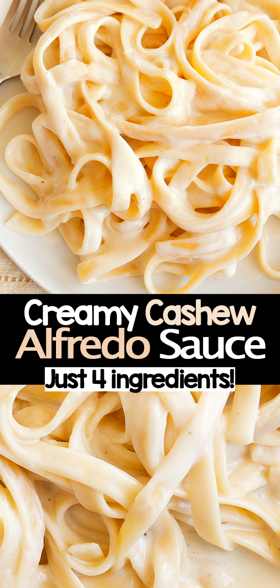 4 Ingredient Easy Cashew Cream Pasta Alfredo Sauce