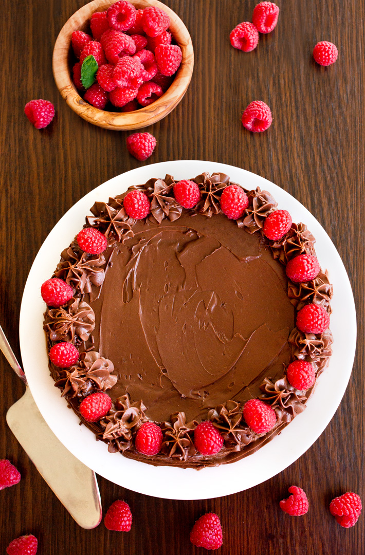Frosted Chocolate Almond Flour Cake