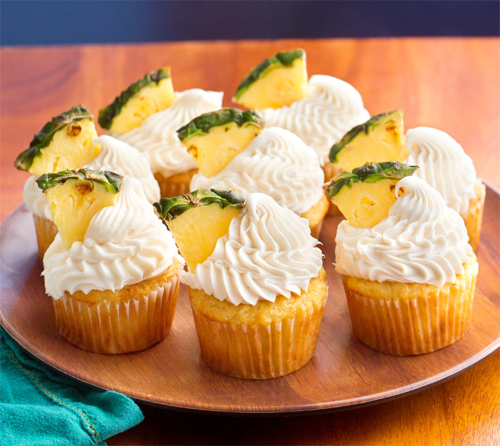 Pineapple Cupcakes With Pineapple Buttercream Icing