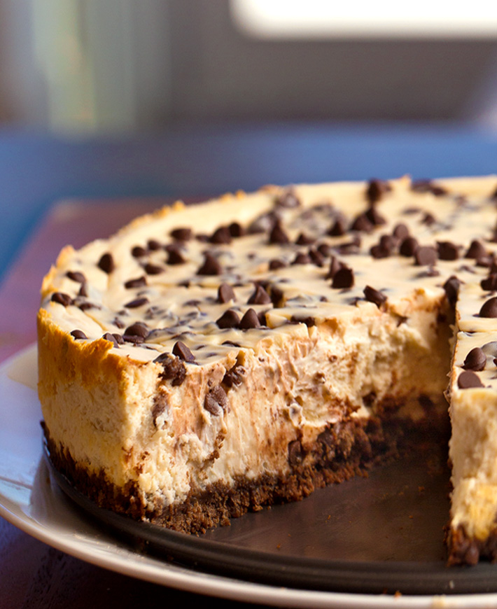 High Protein Chocolate Chip Cheesecake