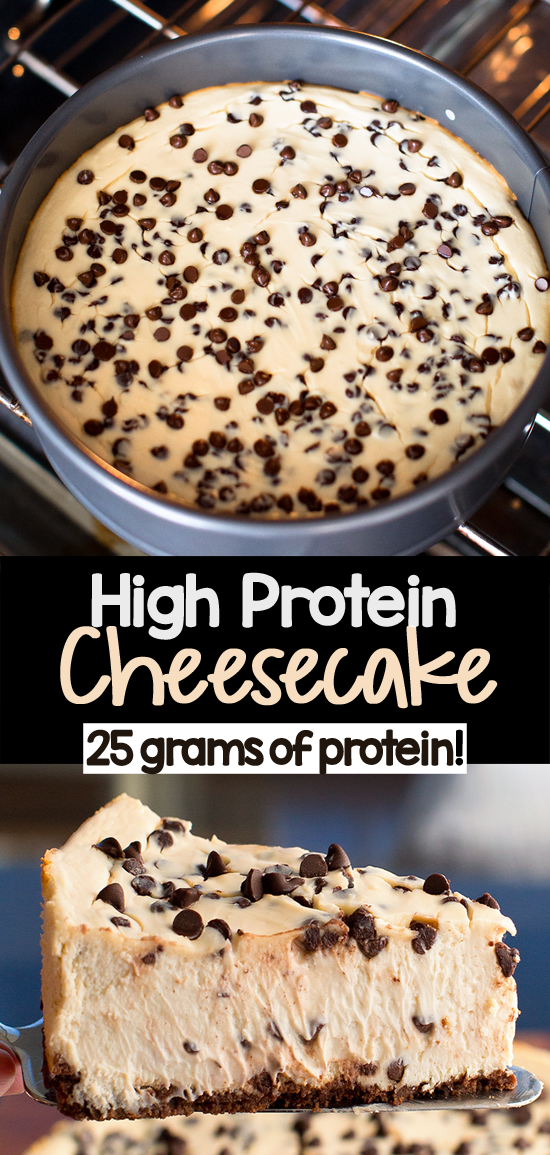 Protein Chocolate Chip Cheesecake (vegan, keto, sugar free, gluten free)