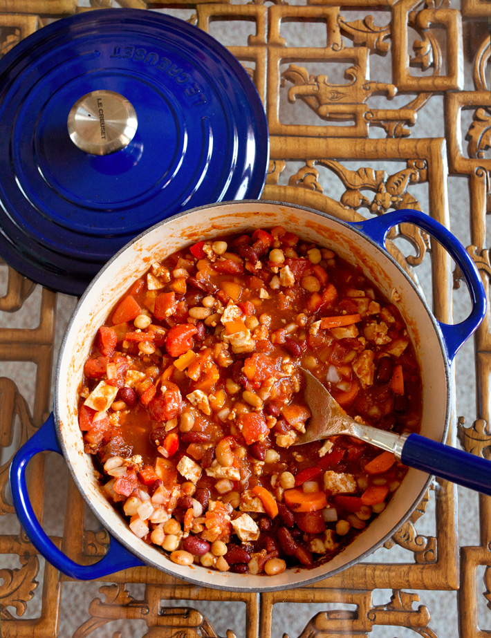 High Protein Vegan Chili Dinner