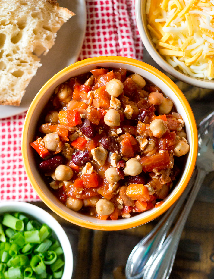 Three Bean Chili With Garbanzo Beans