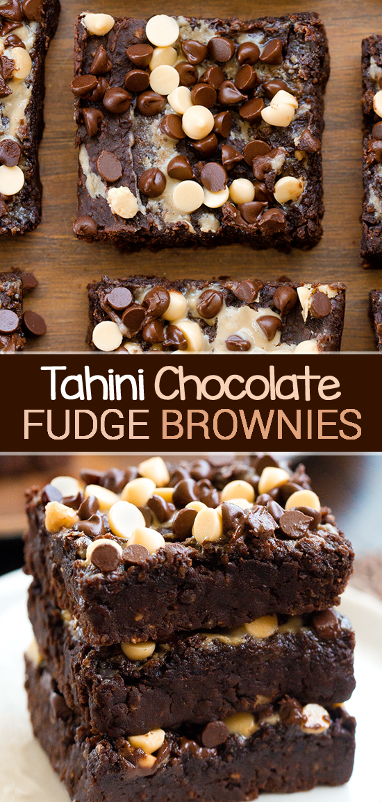 Dark Chocolate Tahini Fudge Brownie Recipe