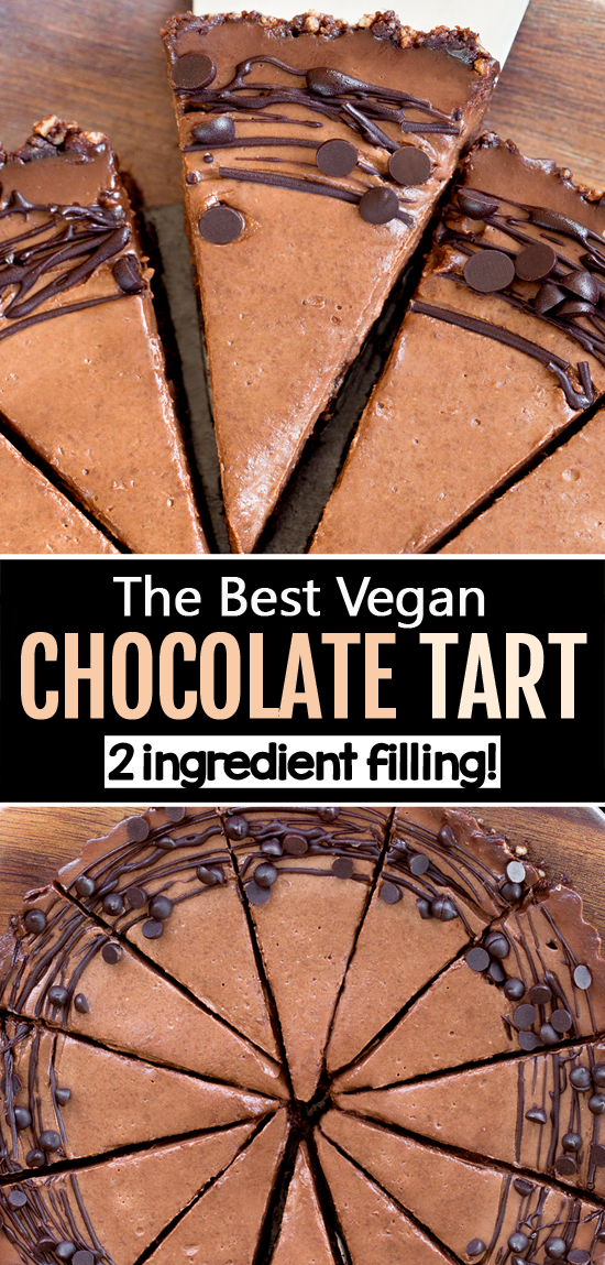 Easy 2 Ingredient Vegan Chocolate Tart Dessert