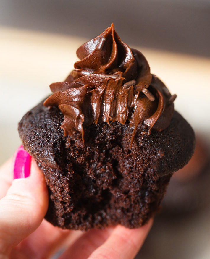 Vegan Chocolate Cupcake With Vegan Chocolate Frosting