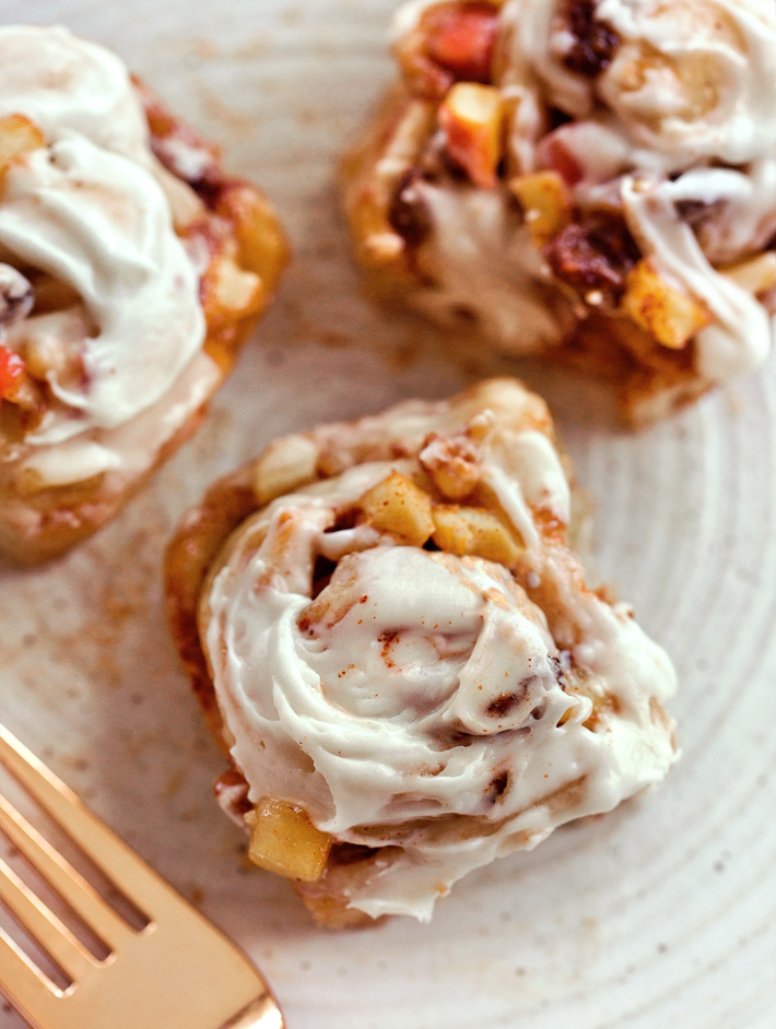 Cream Cheese Frosted Apple Cinnamon Rolls