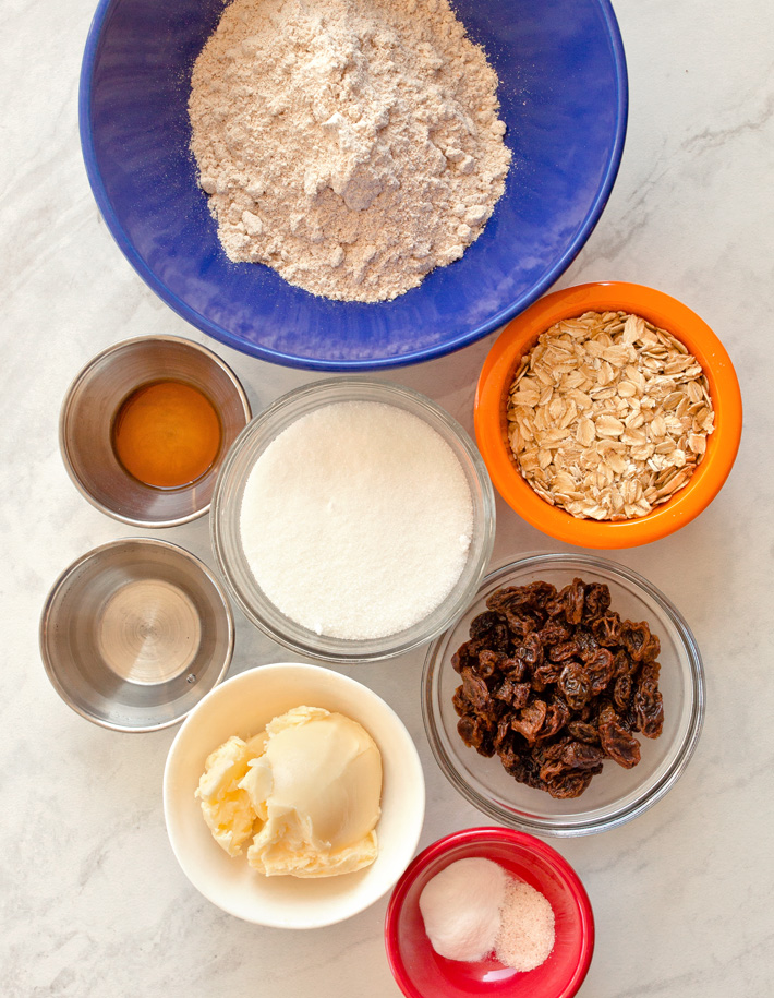 Dairy-Free Oatmeal Raisin Cookies Ingredients