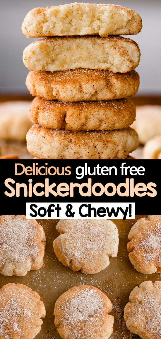 Soft, Chewy Gluten Free Snickerdoodle Christmas Cookies