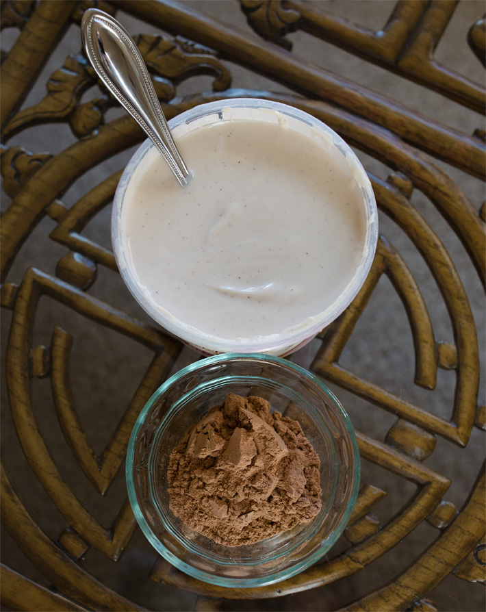 Chocolate Protein Velvet Protein Powder and Yogurt