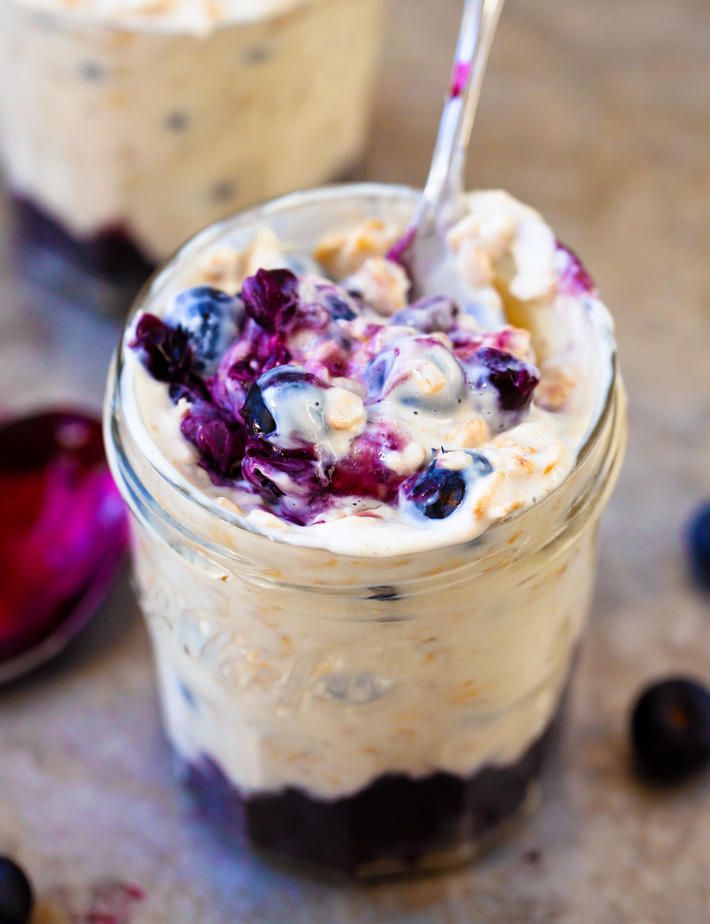 Blueberry Oats In A Jar Breakfast