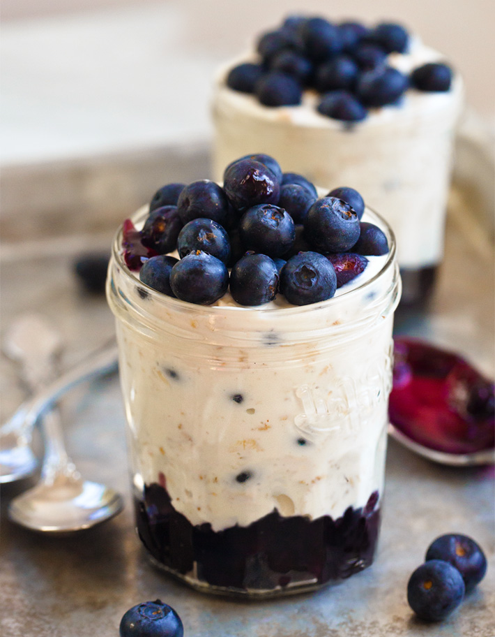 Blueberry Overnight Oats In A Jar