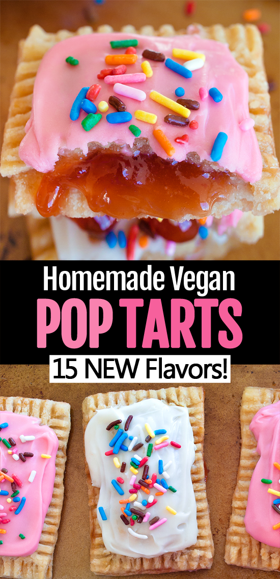 Dairy Free Vegan Pop Tarts (Strawberry, Chocolate, Brown Sugar Cinnamon)