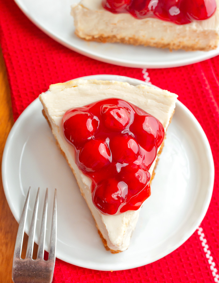 Plant Based Cheesecake With Cherry Pie Filling