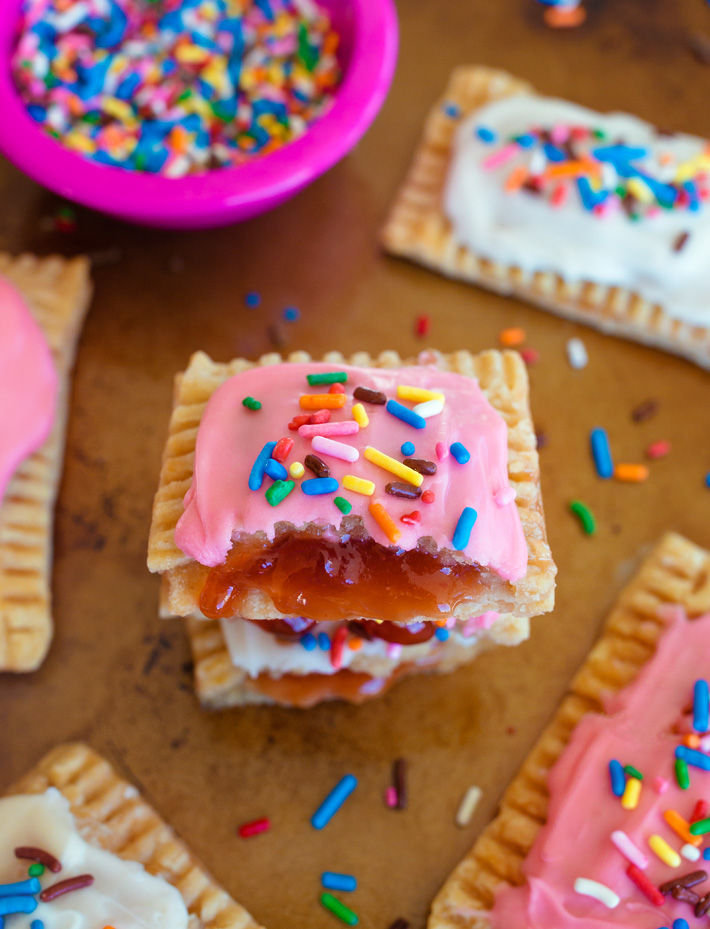 Toaster Pastries with Strawberry Jam and Sprinkles