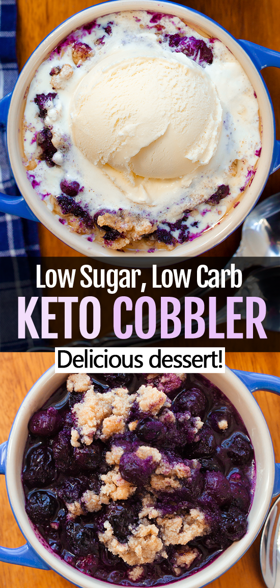 Keto Blueberry Cobbler Recipe (No Sugar Added Dessert)