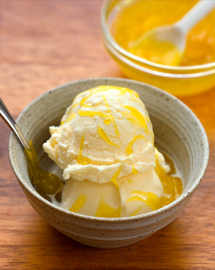 Lemon Curd Topping With Ice Cream